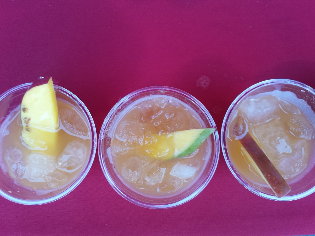 Amaretto Sours with a Mango and Sriracha twist