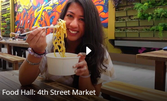 Watch the video for a taste of the good eats you can find at this hip new food hall!